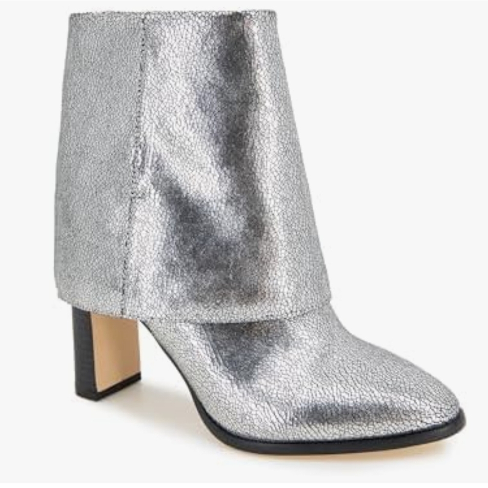 XOXO Metallic Silver Heeled Boots